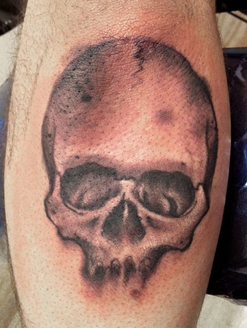 skull tattoo, rus laich, fat ram's pumpkin tattoo, boston