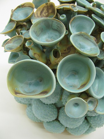 Ceramic sculpture, referencing Acetabularia, which is a type of algae often referred to as a mermaid's wine glass.