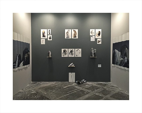 Installation view of Denial of Loss: The Romance of the Fragment (and Revival of The Stone and The Mountains Where They Belonged) at ArtBo - International Art Fair of Bogotá.