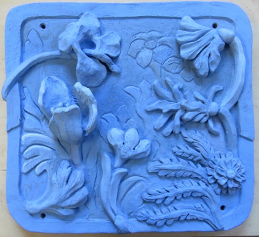 Clay relief, floral