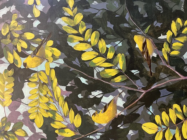 Goldfinches and Locust