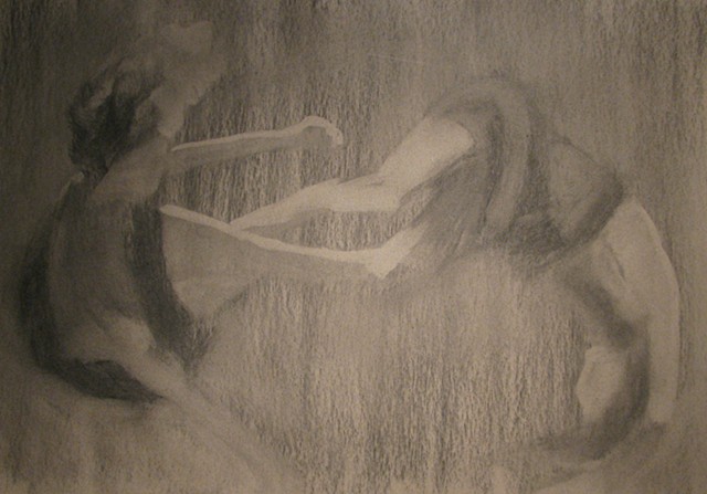 drawing, figurative, charcoal, paper