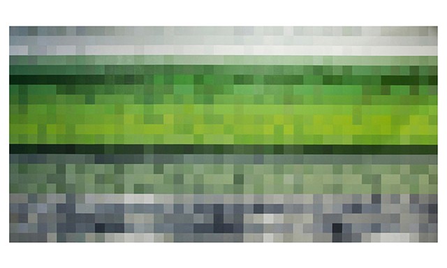 'Rhein II' Magnified 3200% (After Andreas Gursky) 