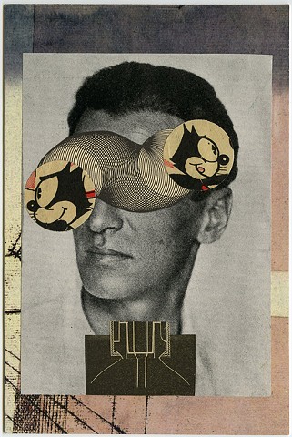 Angelica Paez, collage, cut and paste, Felix the Cat, surreal, eyes