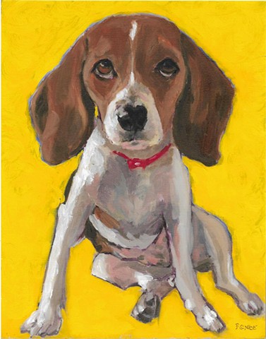 Oil painting of beagle dog by Karla jo Renee