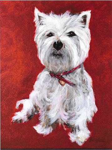 Oil painting of Westie by Karla jo Renee