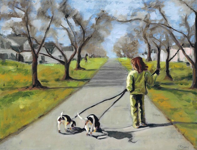 Oil painting of Beagles by Karla jo Renee