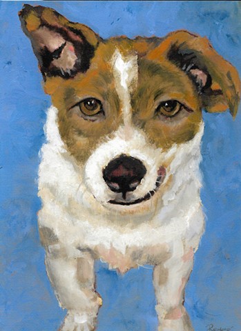 Oil painting of Jack Russel mix by Karla jo Renee