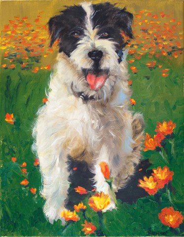 Oil painting of Jack Russel Terrier by Karla jo Renee 