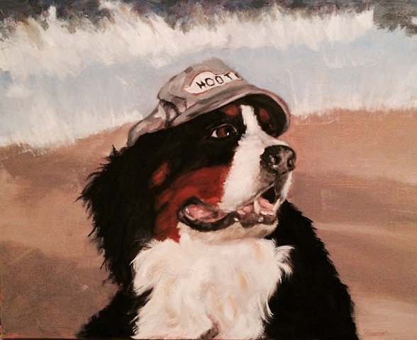 Oil painting of bernese mountain dog by Karlo jo Renee