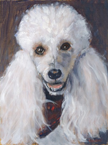 Oil painting of Poodle dog by Karla jo Renee