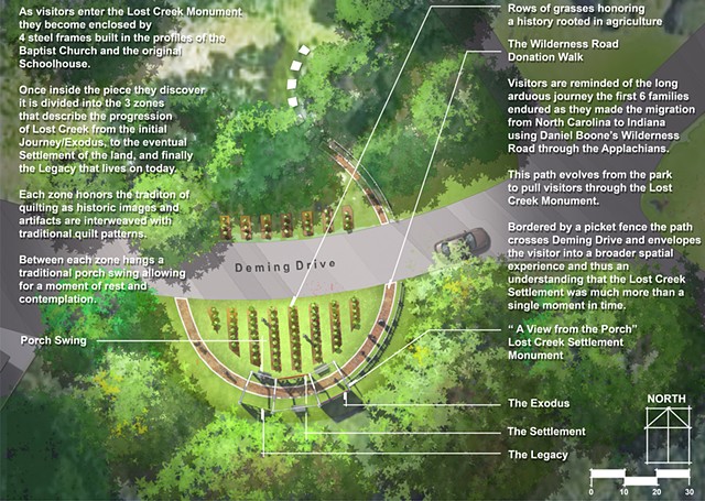 Landscape, public art, lost creek, black settlement