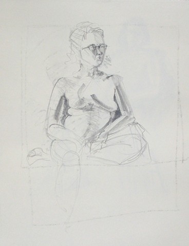 Seated nude drawing