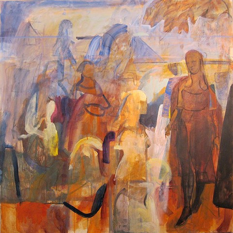landscape, figures