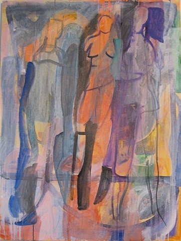 Andrew Portwood original abstract figurative painting on canvas, Sold through Meyer Vogl Gallery,Charleston, SC