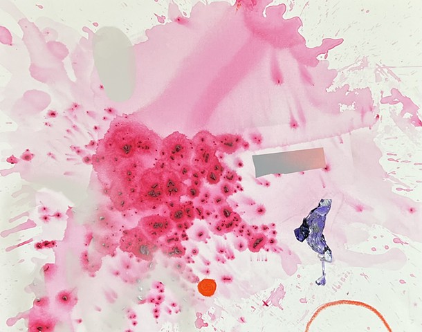 pink splash abstract painting
