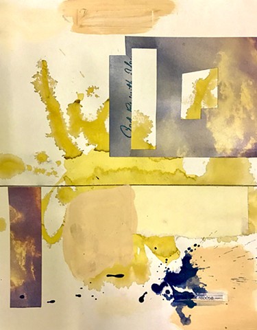 yellow, sympathy card, repose, spilled paint