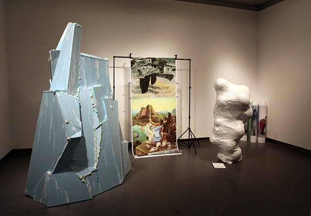 installation view: Expeditions
showing detail: Draft 02: Mummer Play for Two Forms (Slow Speed Chase Transcript). Iceberg and Mummer Blob.

Ottawa Art Gallery
Sep 21, 2012 - Jan 12, 2013