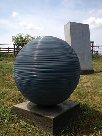 Blue Sphere sculpture by Thomas Prochnow