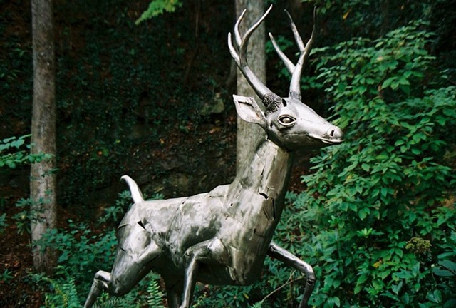 Stainless Steel Stag sculpture by Thomas Prochnow