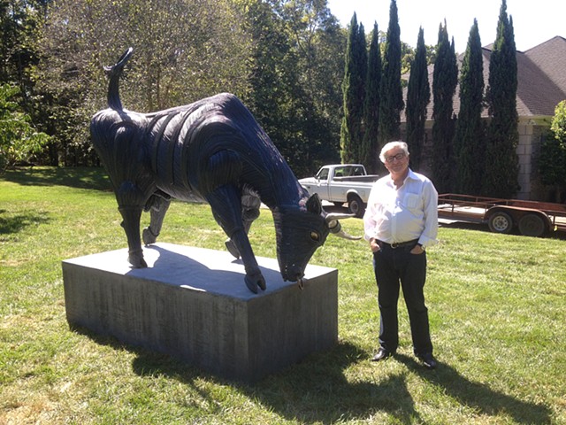 Charging Bull
with art collector 
Klaus Becker