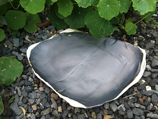 Burnished Steel porcelain platter
