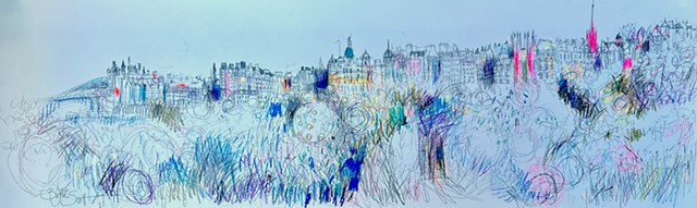 'THE OLD TOWN FROM PRINCES STREET GARDENS' Reserved