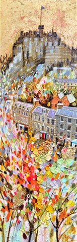 'GREEN & GOLD AT THE GRASSMARKET' Sold