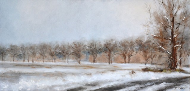 Oil painting Tonal Peaceful Snow