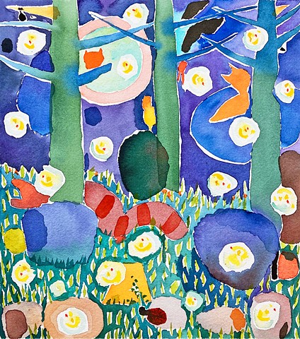 Fireflies At Dusk