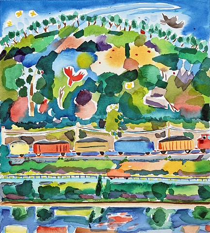 Train On Queen's Rock Along the Susquehanna