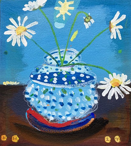 Blue Glass Daisies No.1