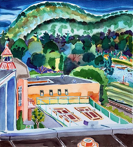 From The Roof Of Ulmer Hall - Looking Over the Tennis Courts - LHU