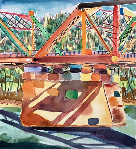 Farrandsville Bridge in April - High Green
