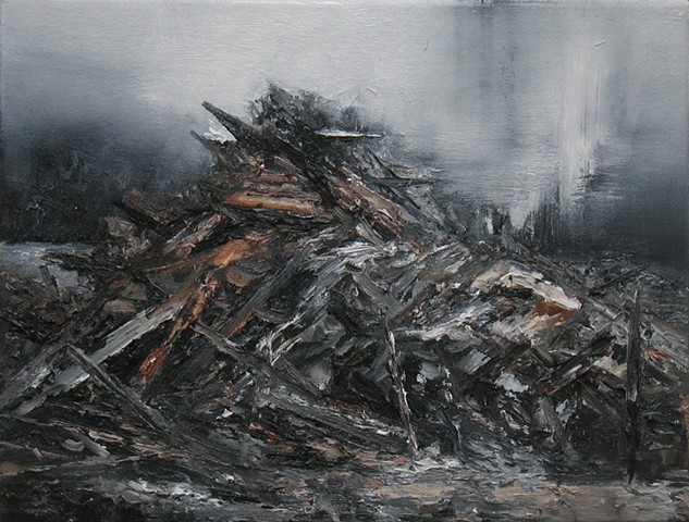 Debris, 20x25 cm oil