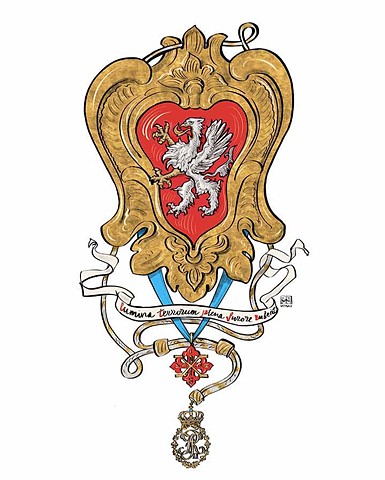 Personal Arms as a Knight of Merit of Sacred Military Constantinian Order of St. George and as the US Delegate of Real Circolo Francesco II di Borbone