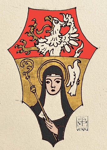 Coat of arms of the St. Scholastica Preparatory Academy