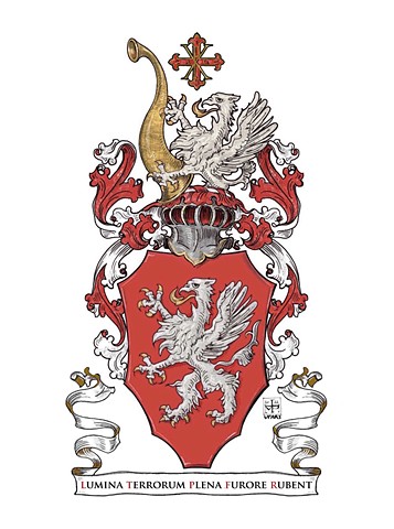 Personal coat of arms of Anatole Upart as the Knight of Merit of the Sacred Military Constantinian Order of St. George
