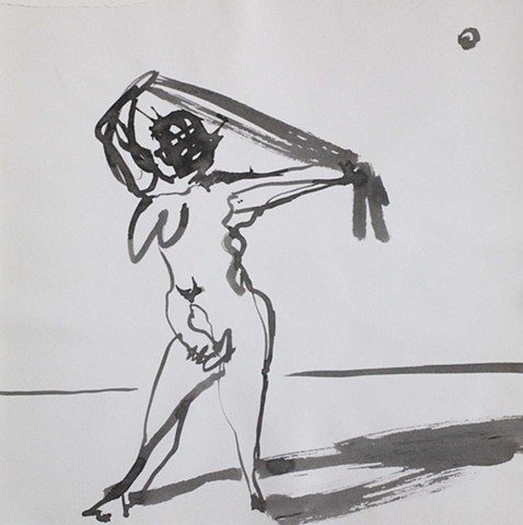 Nude Holding Scarf, Outstretched Arms