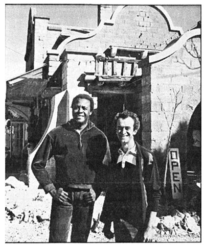 Alfred Parkinson and Fred Schoonmaker in Rhyolite, NV, 1986.