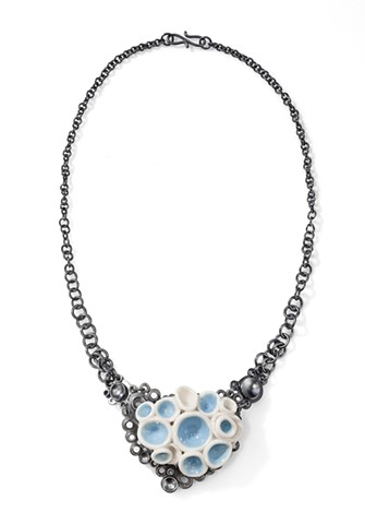 Heather Croston "Sea Born" Necklace, sterling silver and porcelain