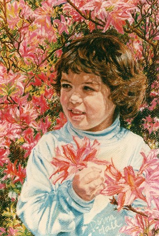 A Stunning Pastel Portrait of a Girl in the Azalea Garden of Seattle's Arboretum by Donna Hall