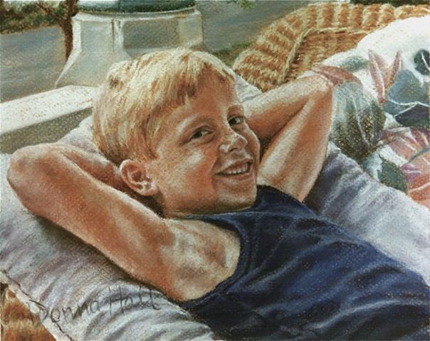 A Beautiful Pastel Portrait of a Young Boy by Donna Hall