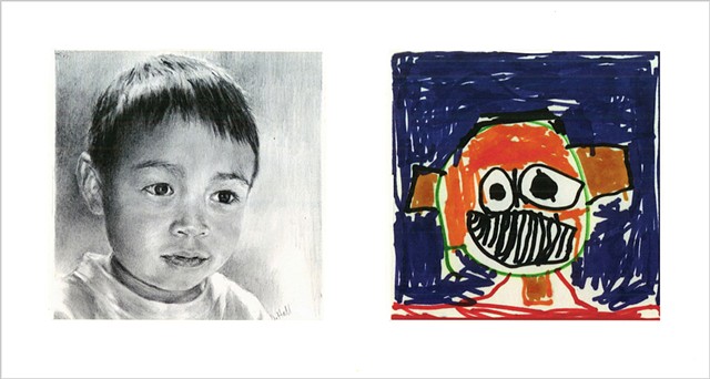 A Charming Piece by Donna Hall Showing the Portrait of the Child and the Child's Self-Portrait