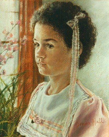 A Beautiful Pastel Portrait of a Girl by Donna Hall