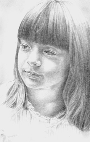 A Lovely Pencil Portrait of a Reflective Child by Donna Hall