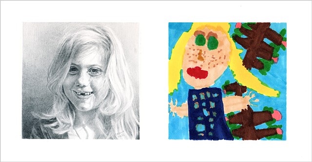 A Charming Piece by Donna Hall Showing the Portrait of the Child and the Child's Self-Portrait