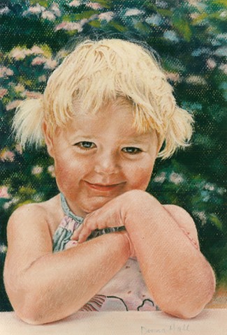 A Rich Pastel Portrait of a Child by Donna Hall