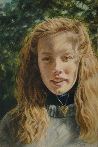 A Beautiful Pastel Portrait of a Teenage Girl by Donna Hall