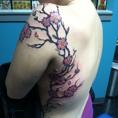 cherry blossom Havertown Electric Tattoo & Piercing